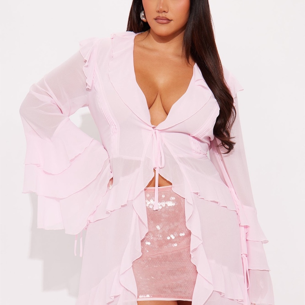 Fashion Nova Pink Layered Kimono